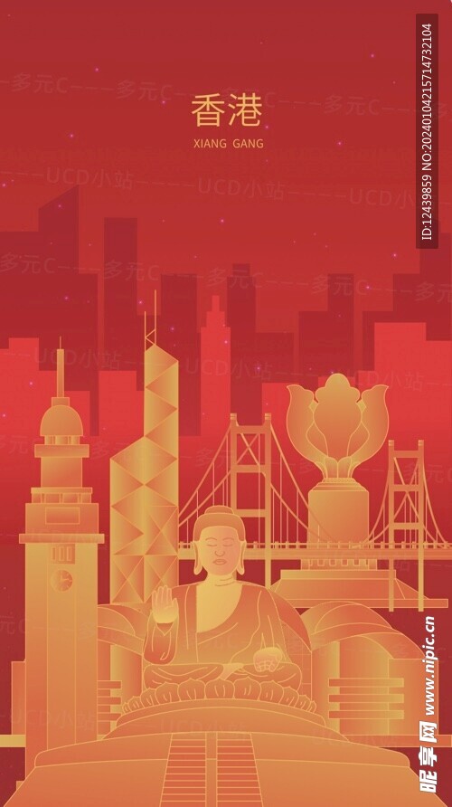 城市标志剪影背景