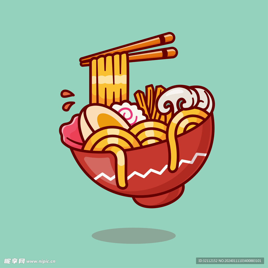 卡通矢量拉面