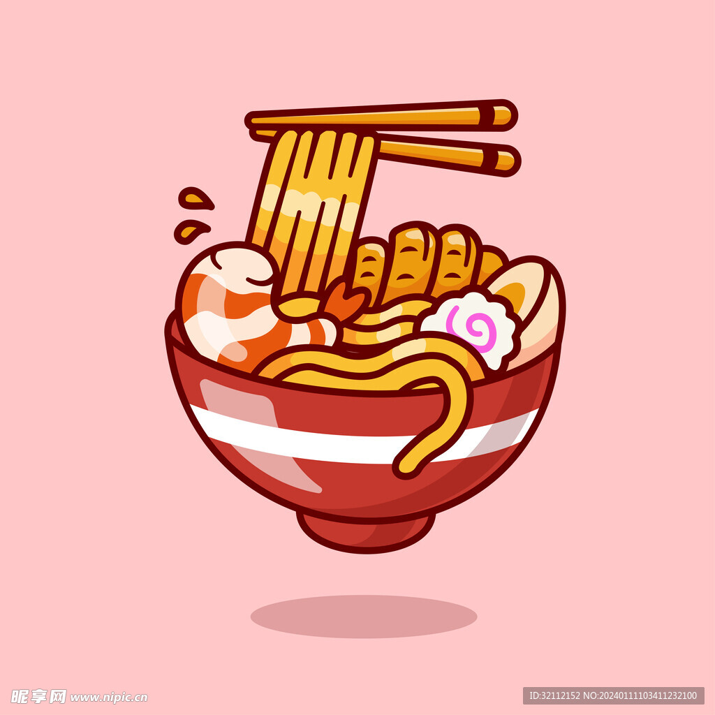 卡通矢量拉面