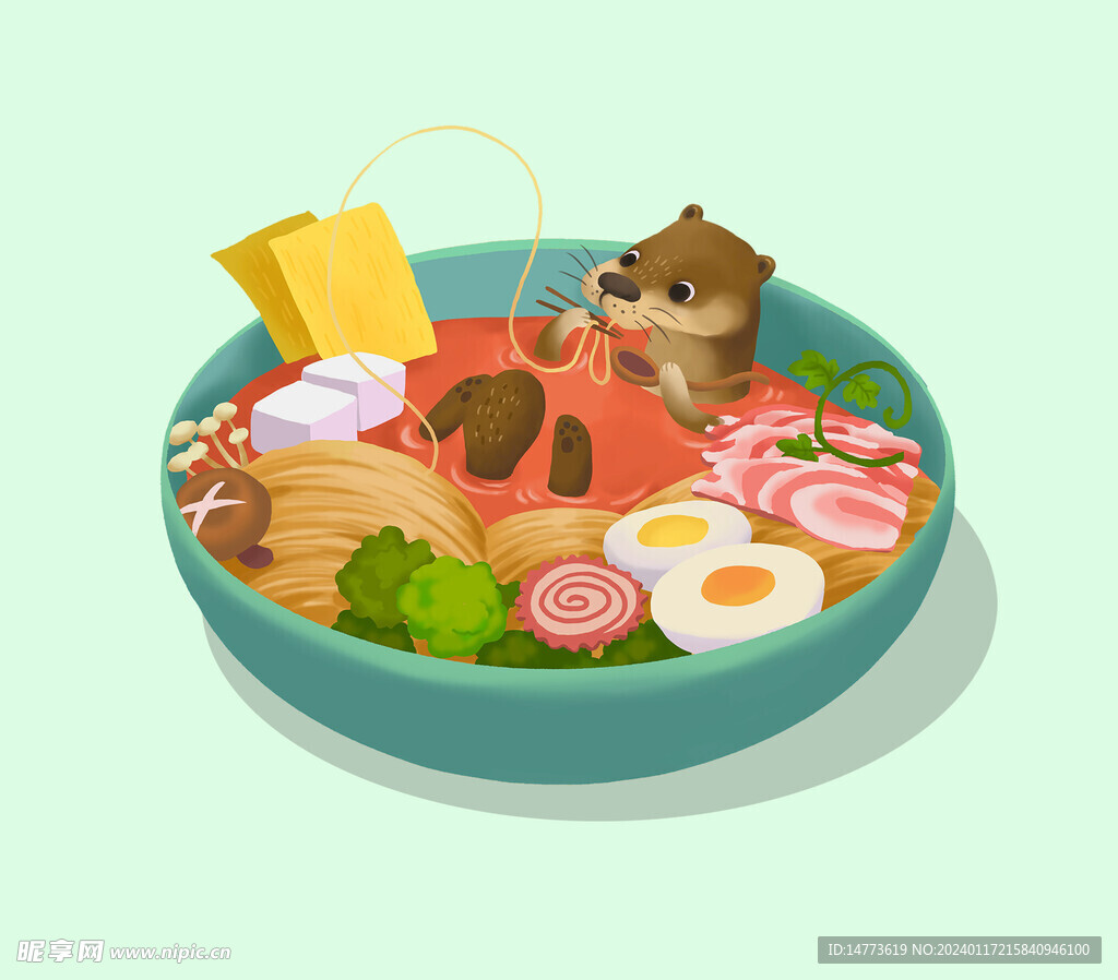插画美食关东煮