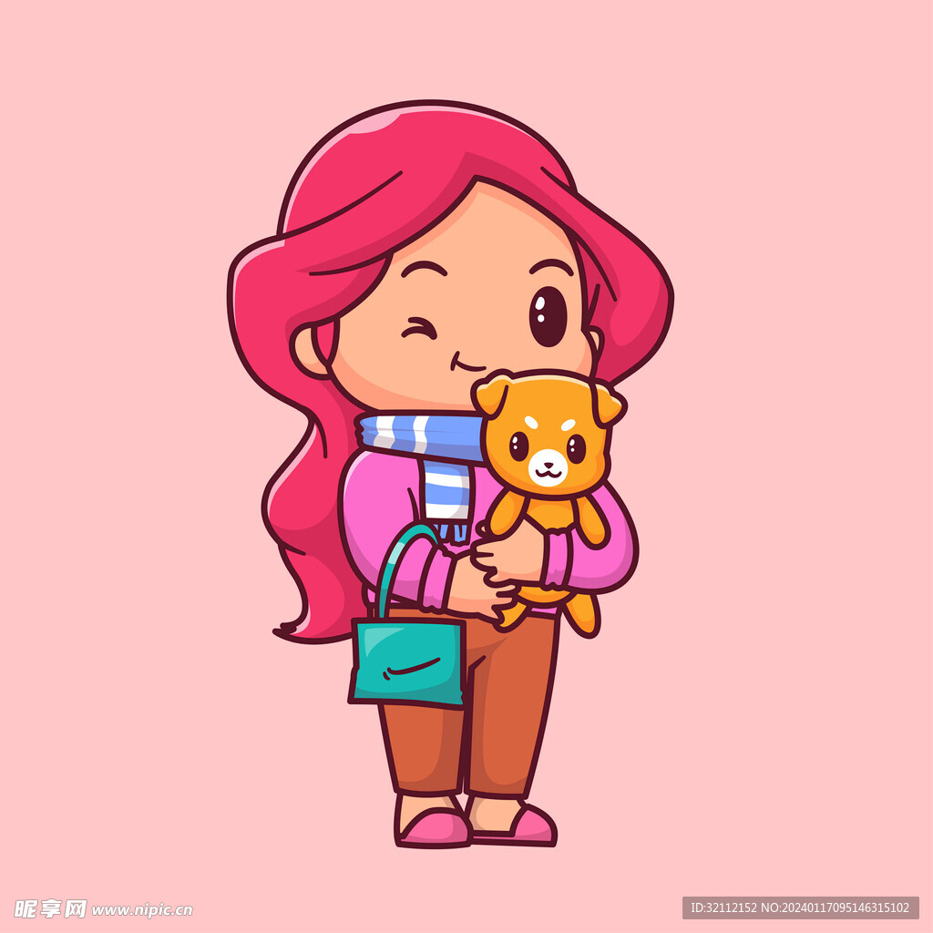 矢量卡通女孩