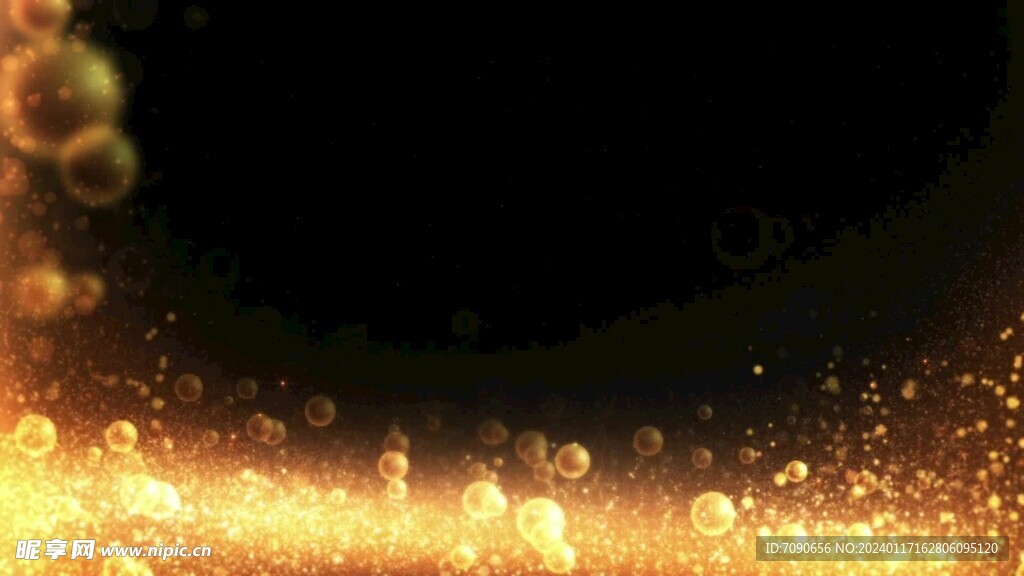 金色气泡粒子庆典