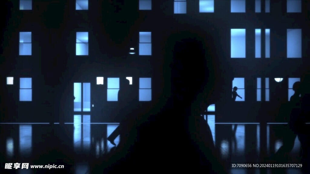 3D灯光夜景城市