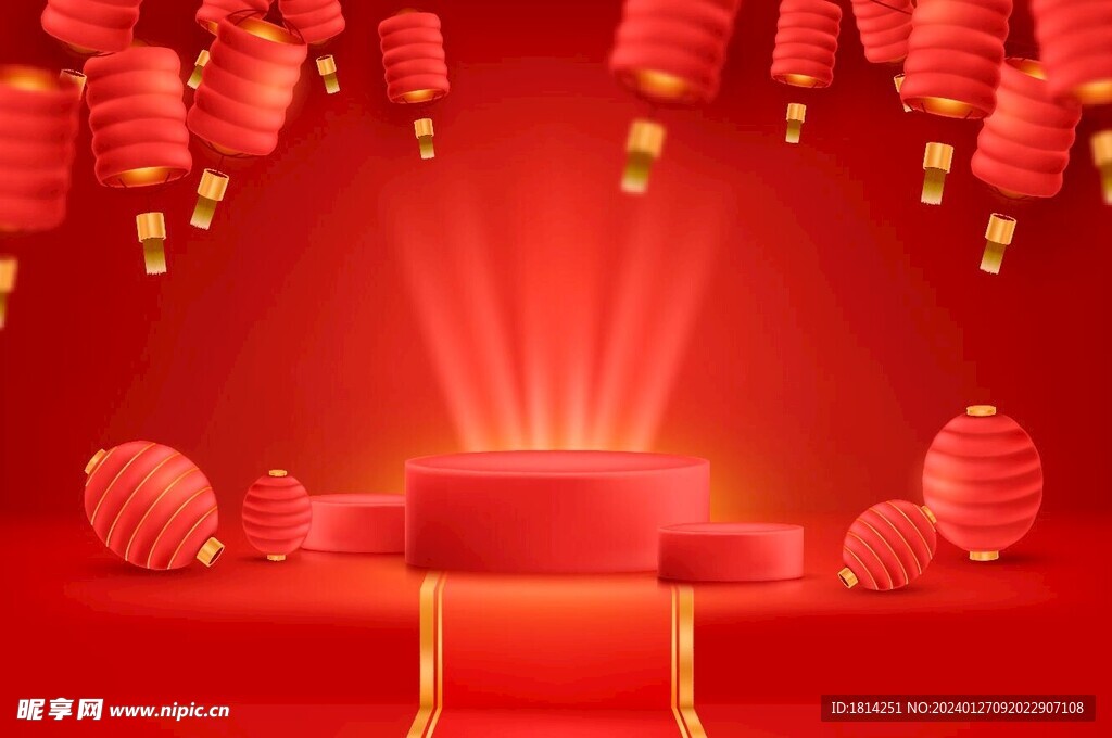 红色灯笼喜庆背景 