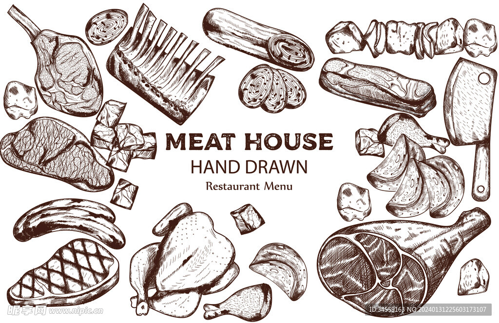 手绘肉类