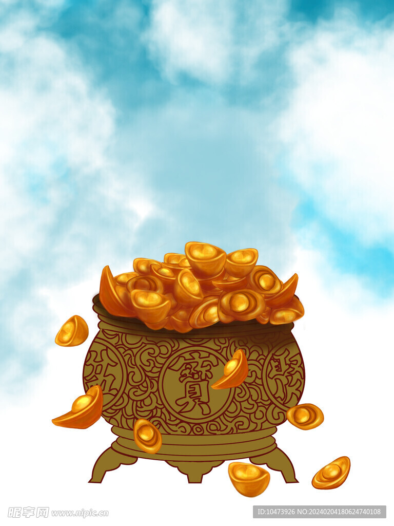 聚宝盆元宝图素材