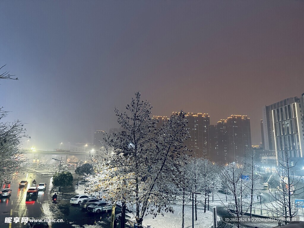 西安雪景图