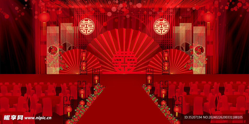 中式婚礼舞台         