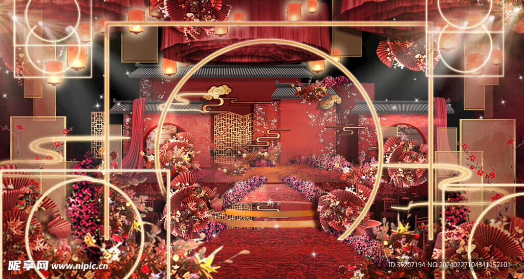 中式婚礼舞台         