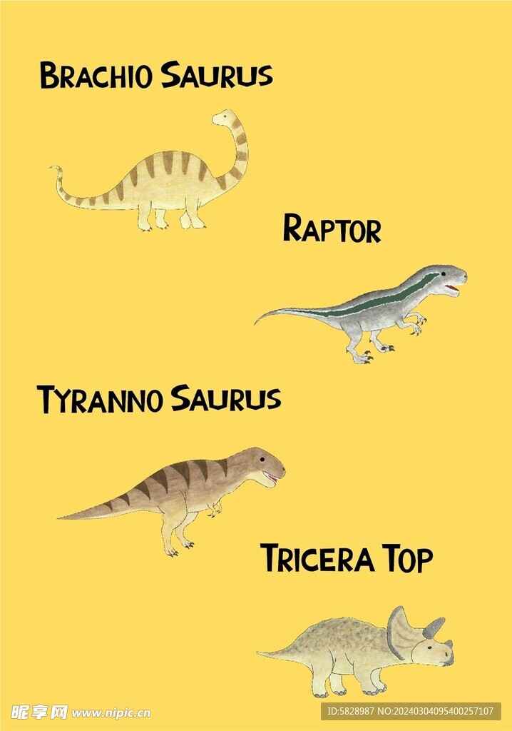 侏罗纪恐龙卡通形象