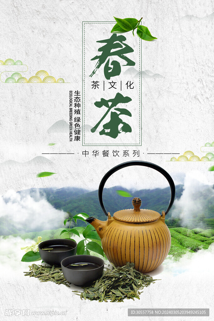 茶中国风山水墨风茶叶海报
