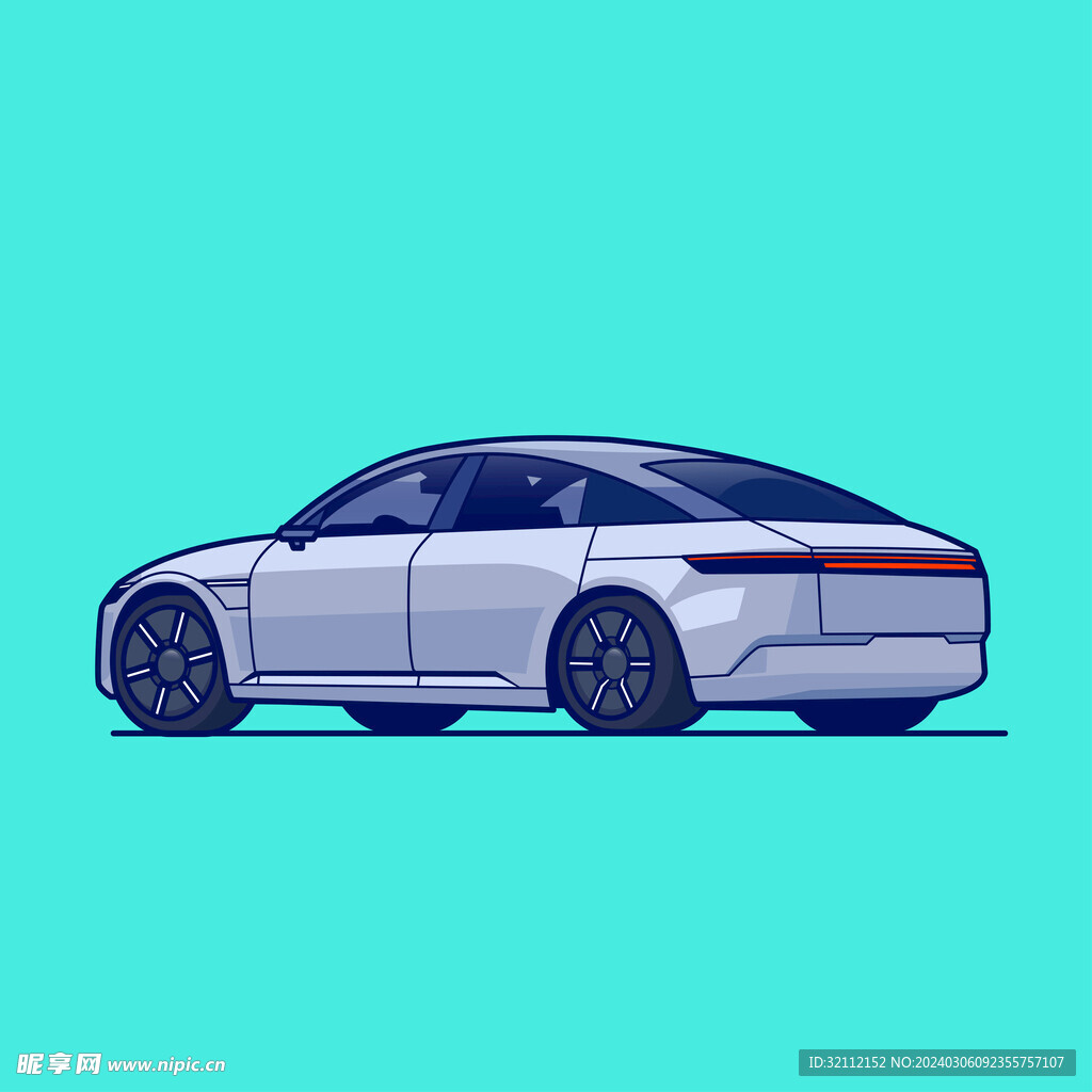 矢量卡通跑车