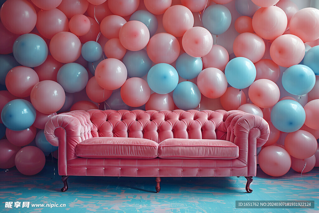 粉色沙发气球