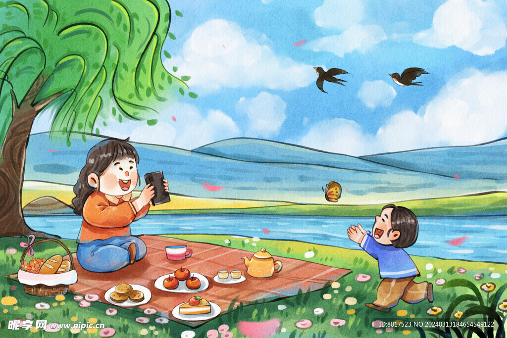 手绘野餐