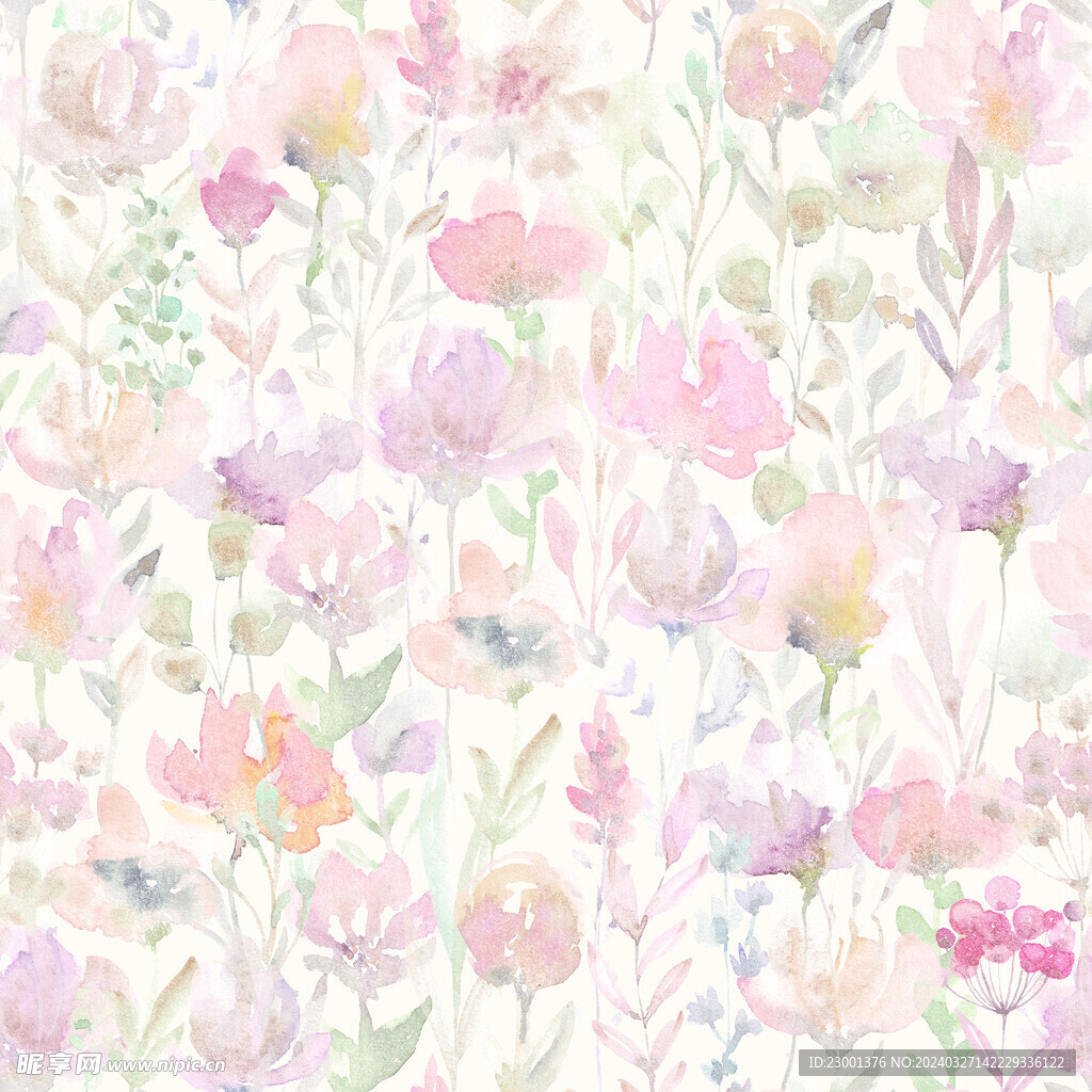无缝   乱花 手绘花    