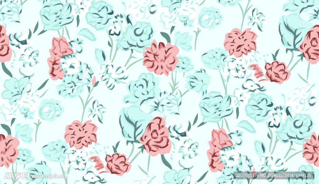 无缝   乱花 手绘花   