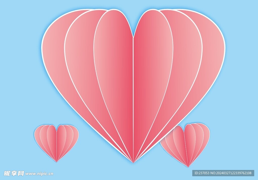 纸艺小心心 插画风