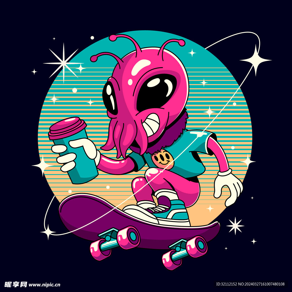 矢量卡通外星人