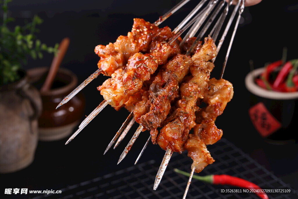 羊肉串摄影图