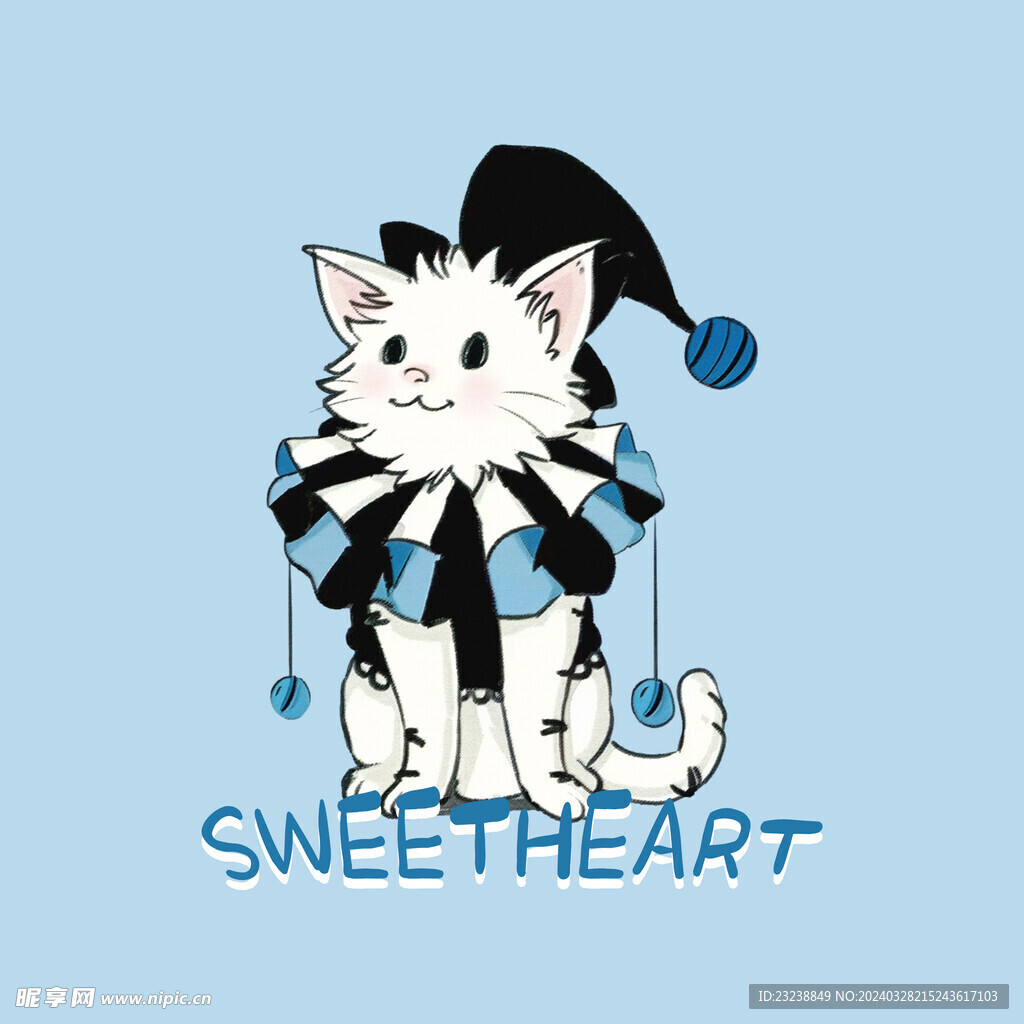 卡通ins风猫咪图案
