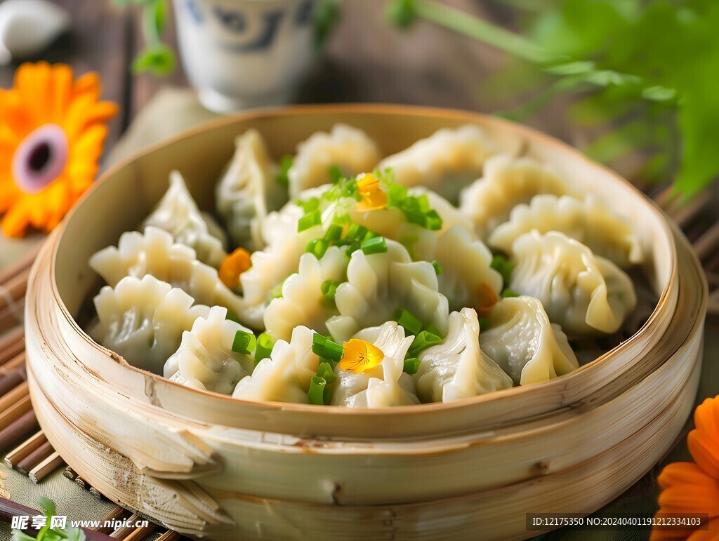 一蒸笼水饺照片