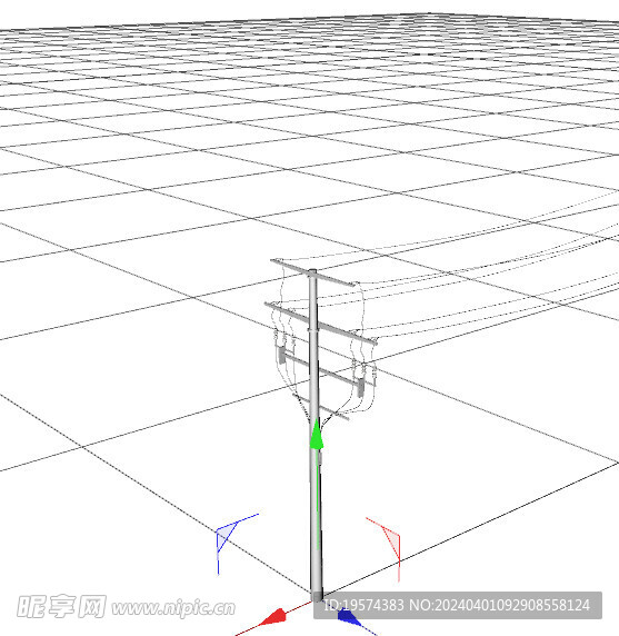 C4D模型 电线杆