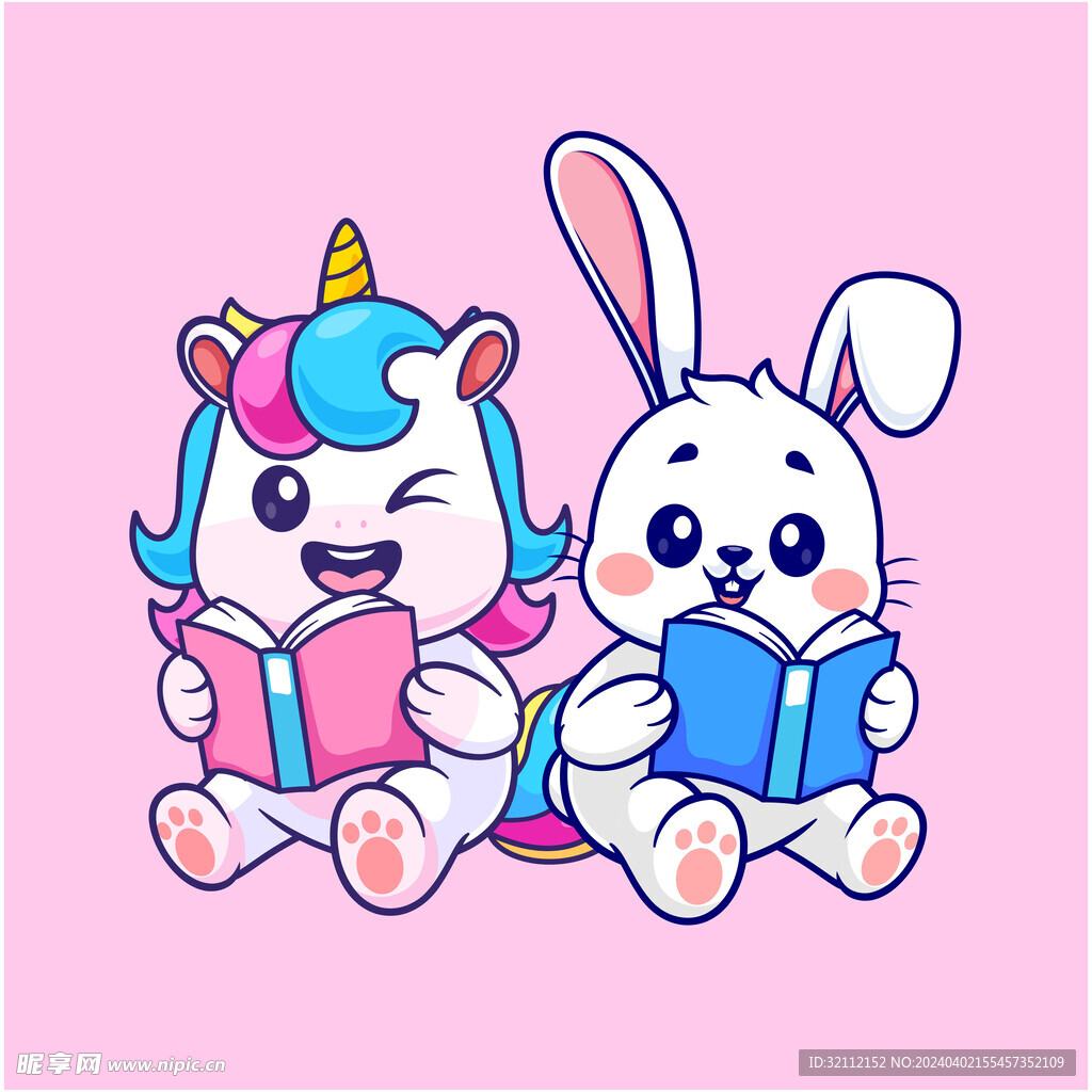 矢量卡通小兔子