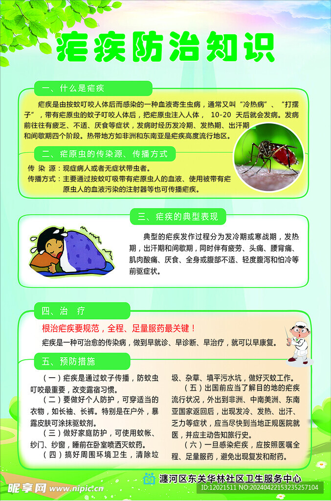 疟疾知识防治海报