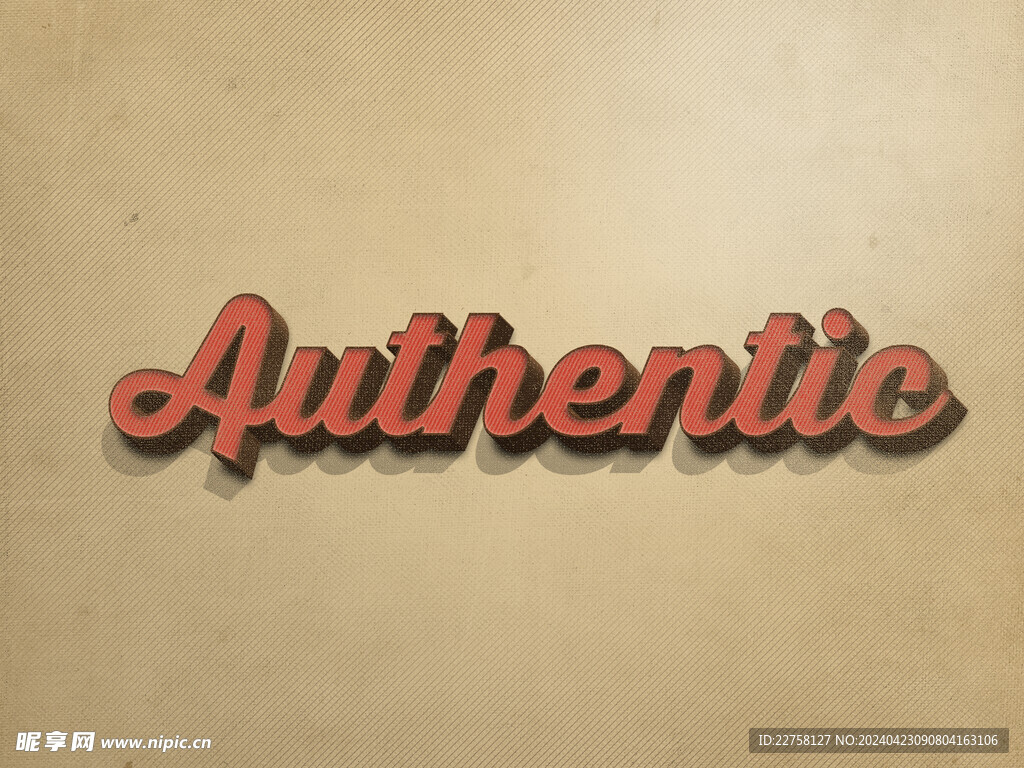 红色立体字样机