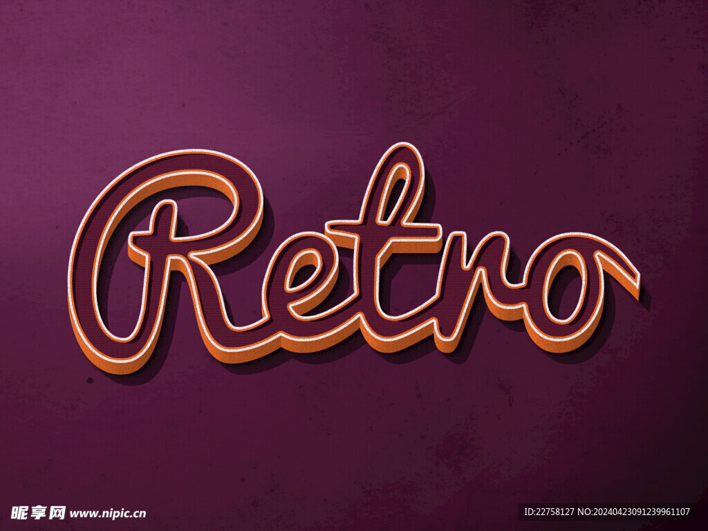 镂空立体字效果