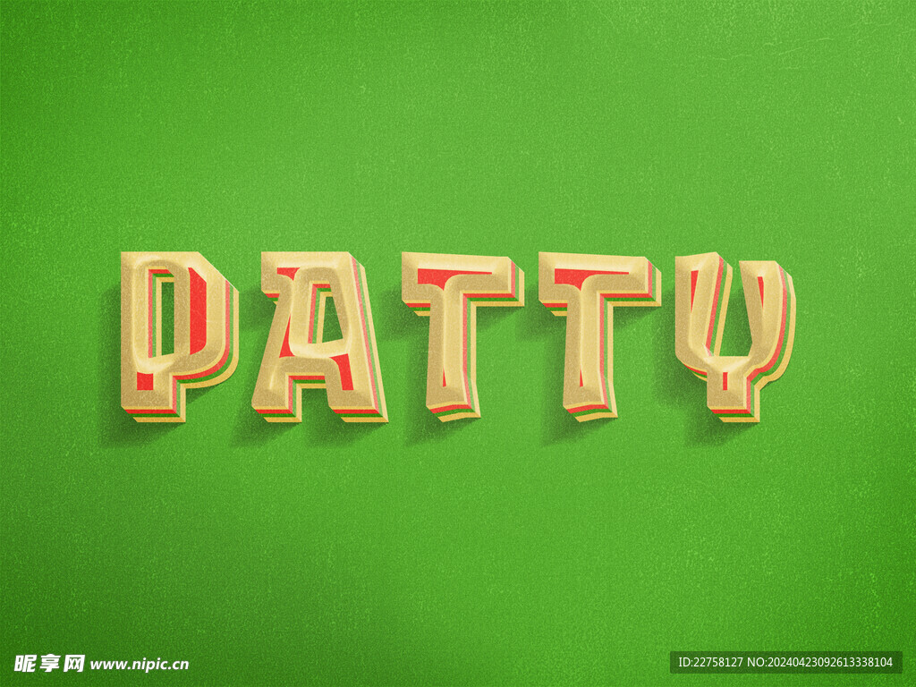 金色立体字样机