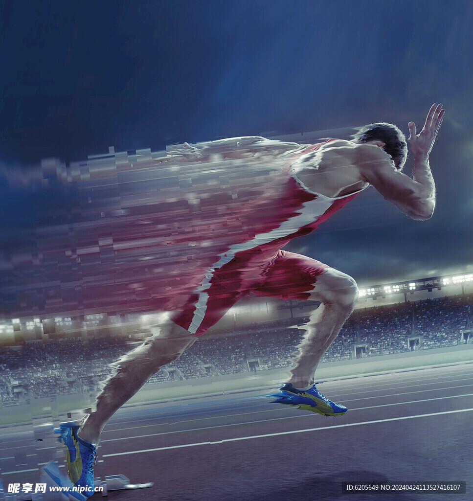奔跑的运动员抽象