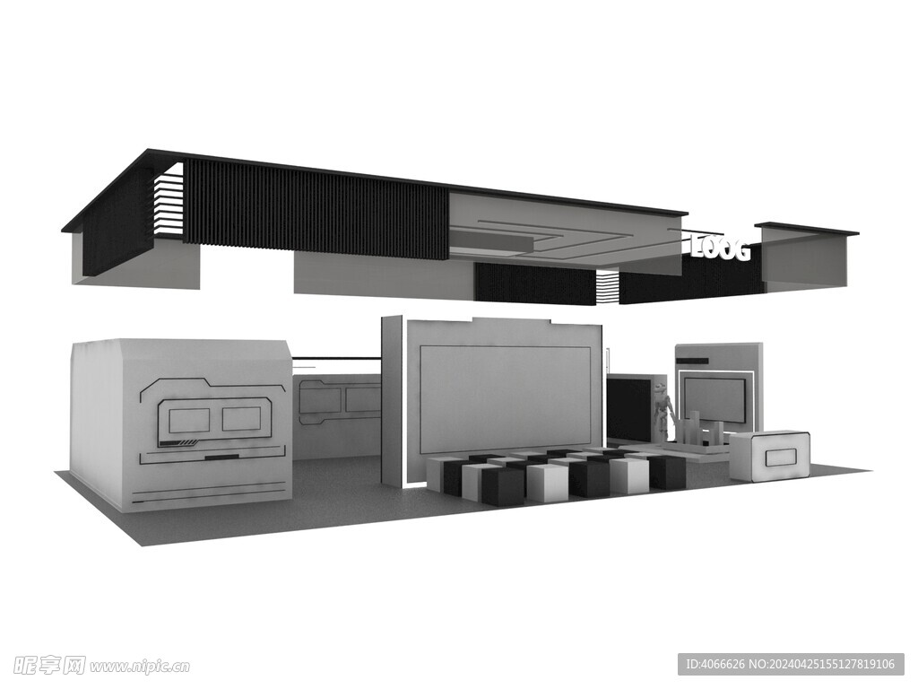 27x16m展台3d模型