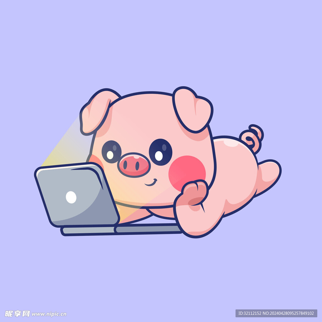 矢量卡通小猪