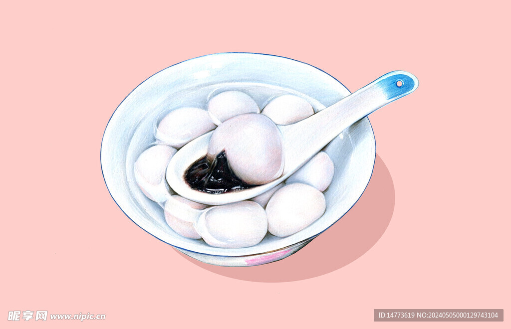 手绘汤圆