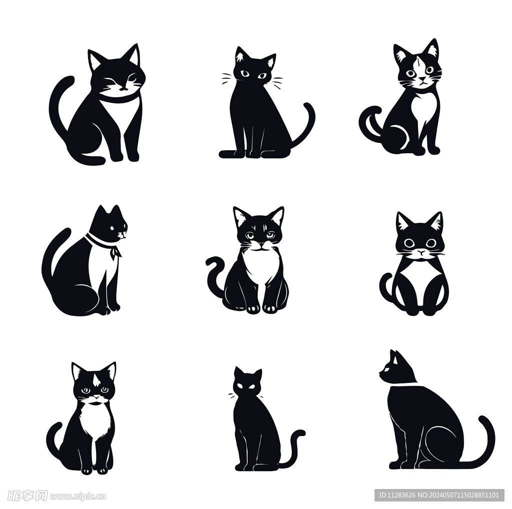 猫卡通插画