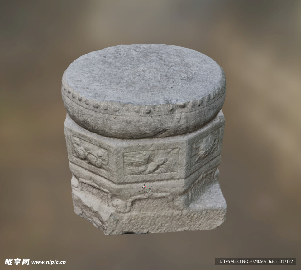 C4D模型 石墩