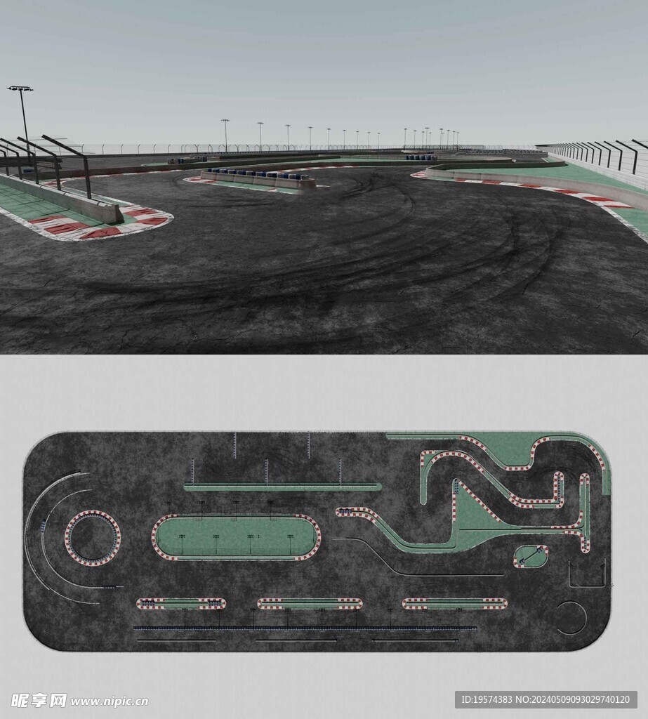 C4D模型 赛车道
