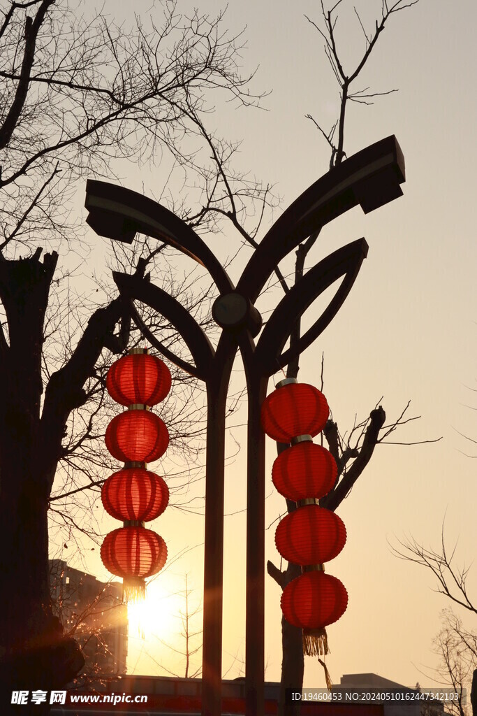 夕阳下的灯笼