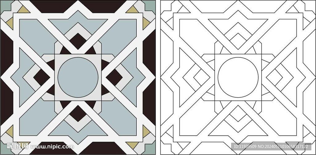 矢量地砖拼花