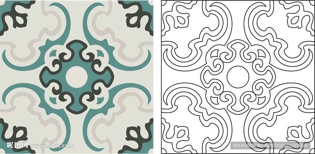 方块客厅地砖拼花