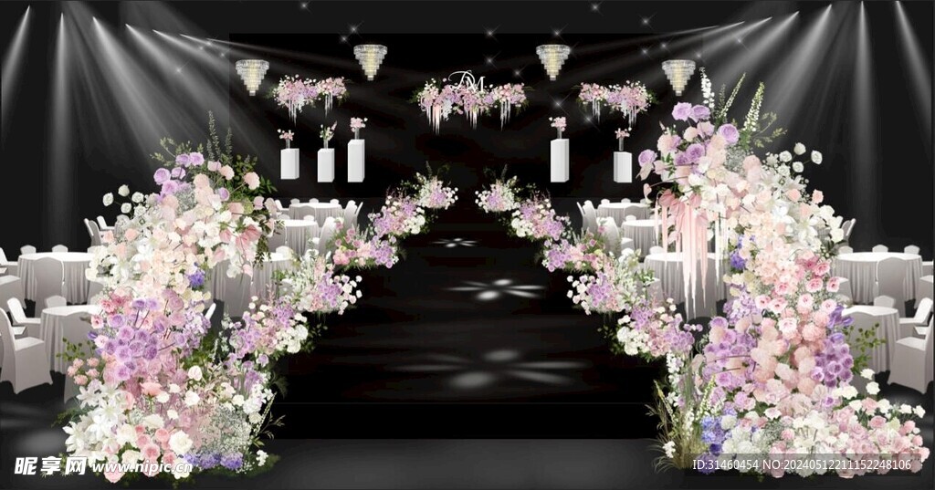 白粉色婚礼效果图