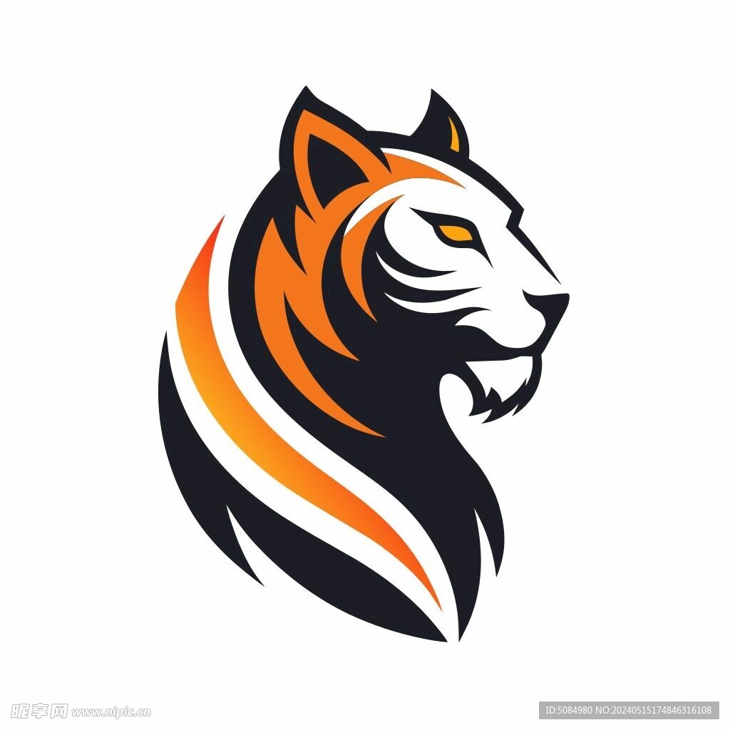 以虎为创意的简洁logo