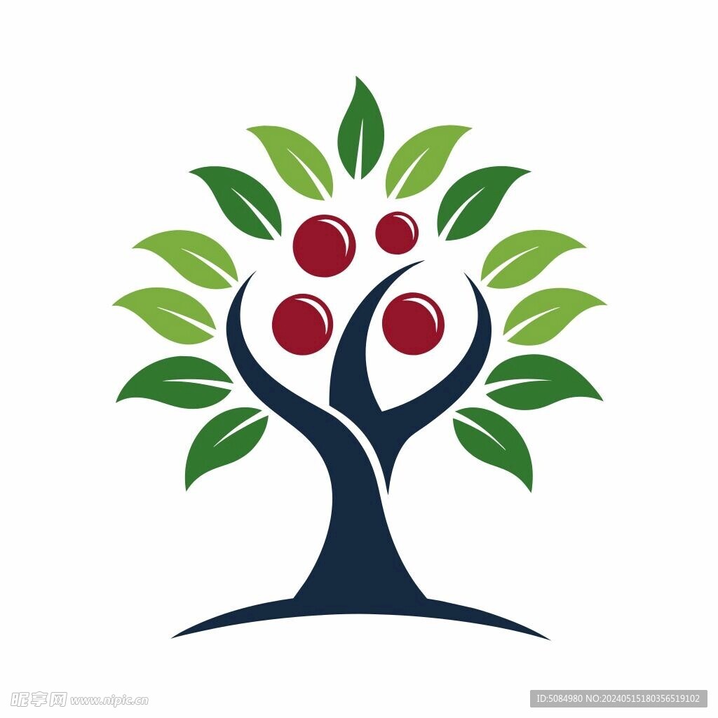 以杨梅树为创意的简洁logo