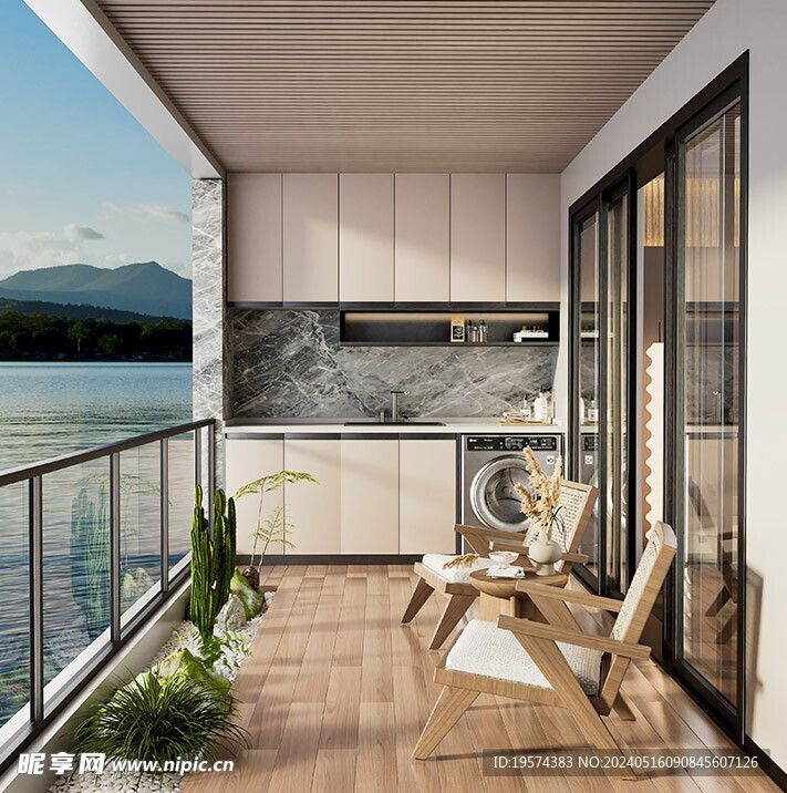 C4D模型 阳台