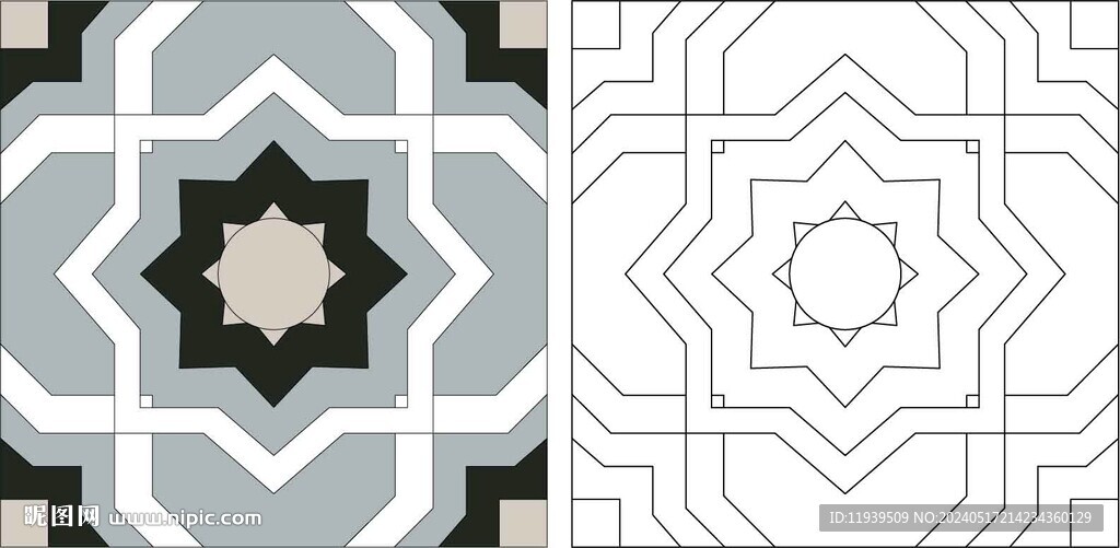 方块客厅地砖拼花