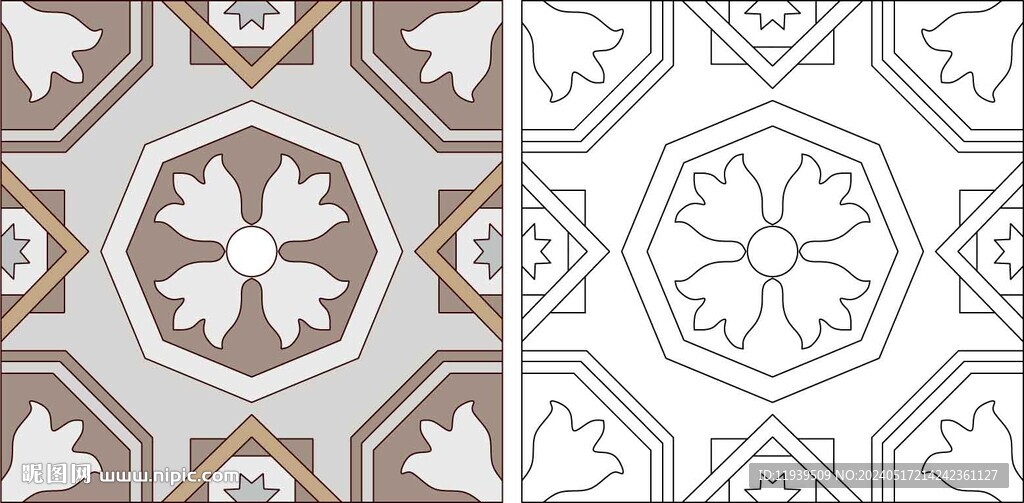 矢量地砖拼花