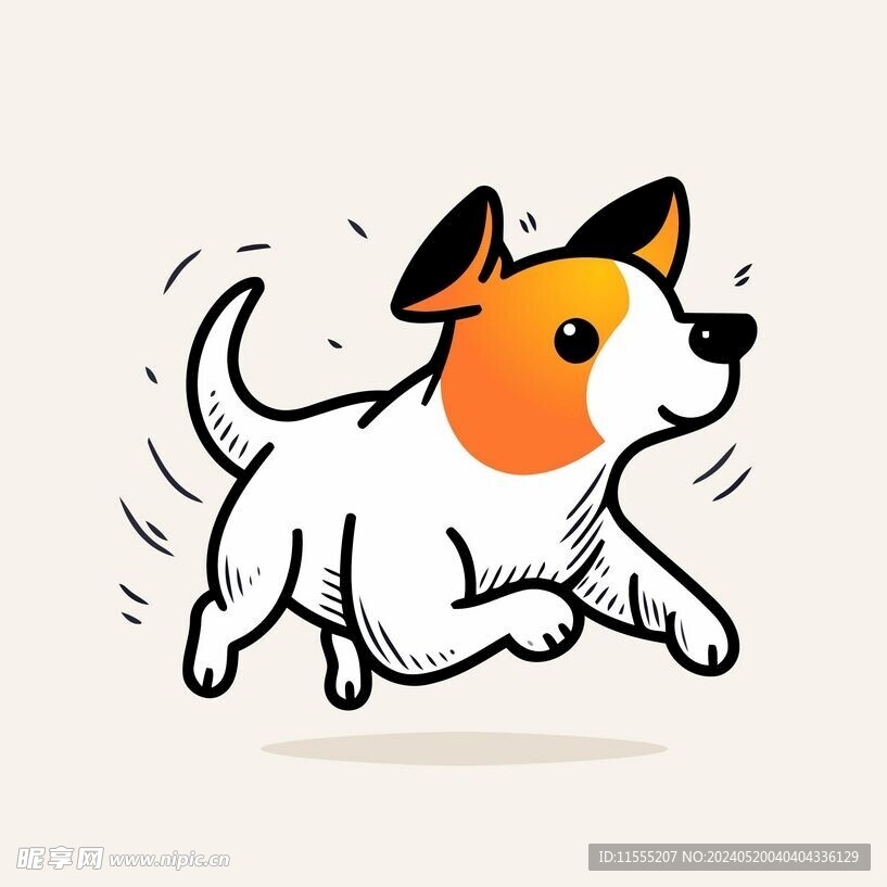 可爱小狗卡通画儿童插画