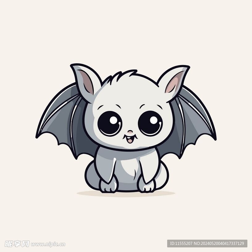可爱蝙蝠卡通画儿童插画