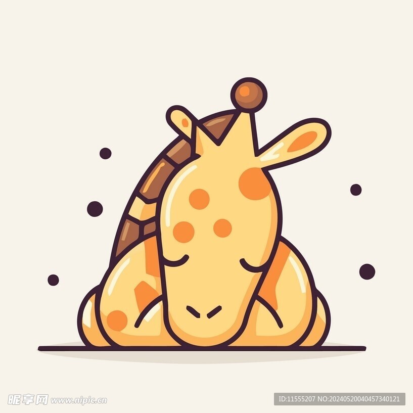 有趣长颈鹿卡通儿童插画